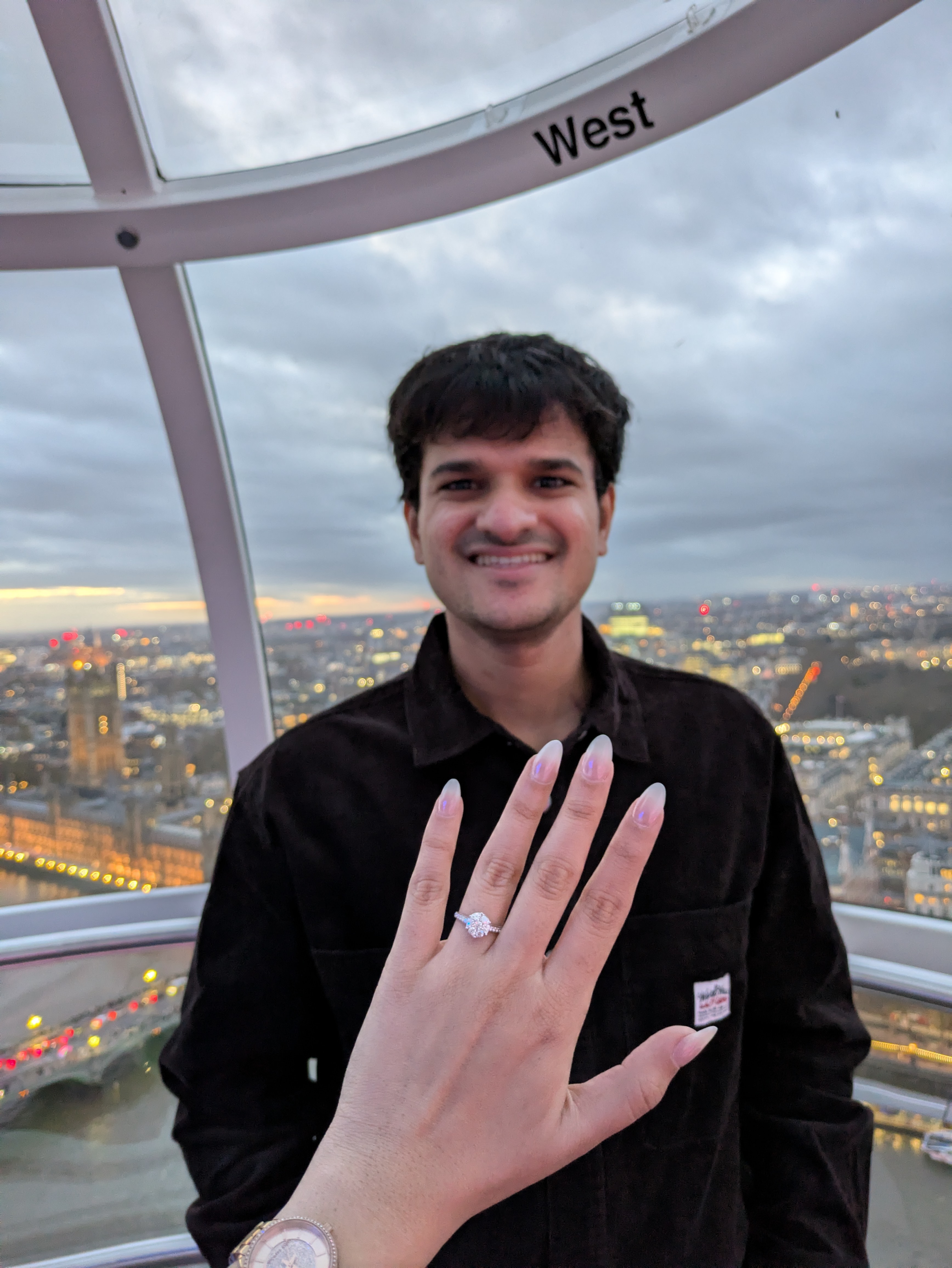 Engagement ring and happy smiles